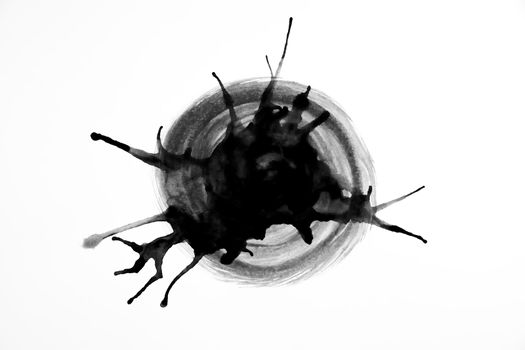 Abstract Ink splash isolate on white background