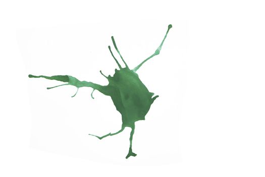 Abstract Green Water Color splash isolate on white background