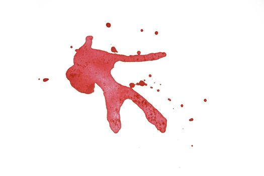 Red Water Color splash isolate on white background