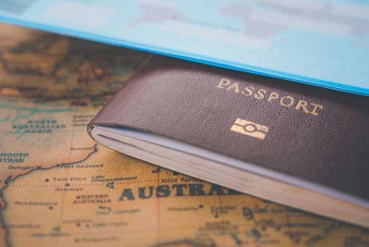 passports placed on a world map concept Travel