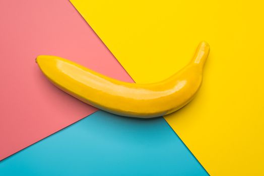 banana on color background