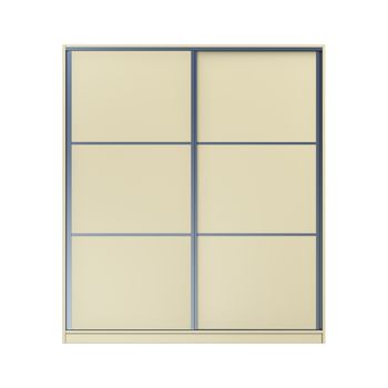 Wardrobe with sliding doors isolated on white background, front view