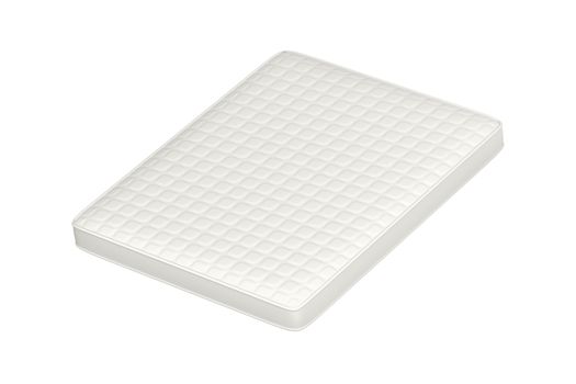 White mattress isolated on white background