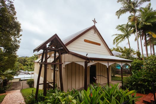 Kuranda, Australia - June 27 2016: St Saviour's Anglican Church in the rural township of Kuranda in Queensland, Australia