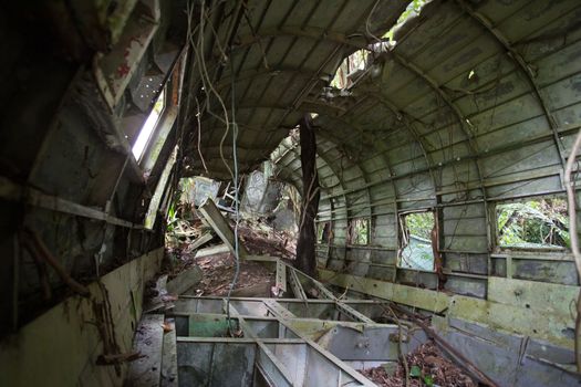 Kuranda, Australia - June 27 2016: The famous Douglas C-47 Skytrain crashed plane in the rural township of Kuranda in Queensland, Australia