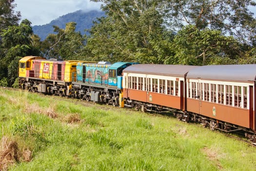 Cairns, Australia - June 27 2016: The famous Kuranda Scenic Railway near Cairns, Queensland, Australia