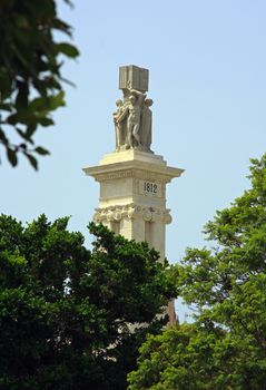 A monument to the first Spanish Constitution in Cadiz, Spain.