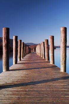 Lodore landing stage is situated on the southern edge of Derwentwater in the English Lake District national park.