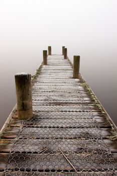 The landing stage is situated in Gowbarrow Bay, Ullswater in the English Lake District national park.