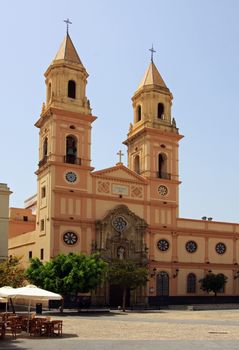 San Antonio church in Cadiz, Spain as viewed from Plaza San Antonio.