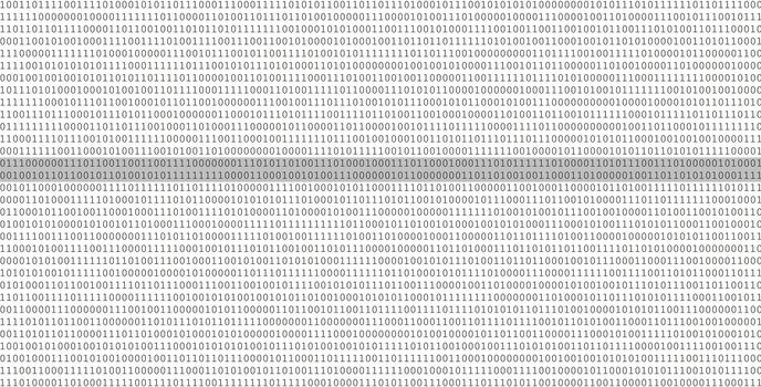 Colorful digital binary data digits and streaming binary code background with light beams.