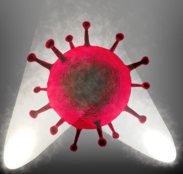 3D-Illustration of some corona virus with kirlian aura and sketch effects.