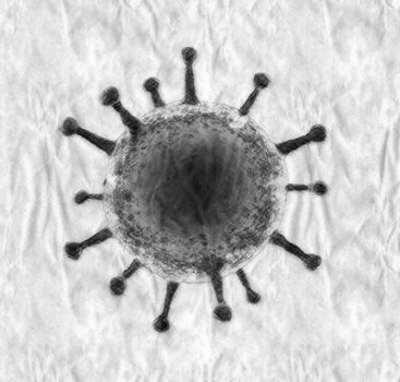 3D-Illustration of some corona virus with kirlian aura and sketch effects.