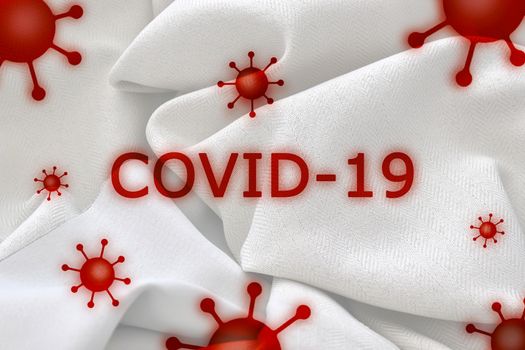 3D-Illustration of COVID-19 and coronavirus texts on a white background.