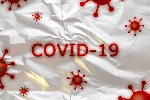 3D-Illustration of COVID-19 and coronavirus texts on a white background.