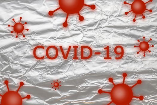 3D-Illustration of COVID-19 and coronavirus texts on a white background.