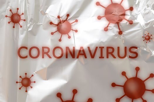 3D-Illustration of COVID-19 and coronavirus texts on a white background.