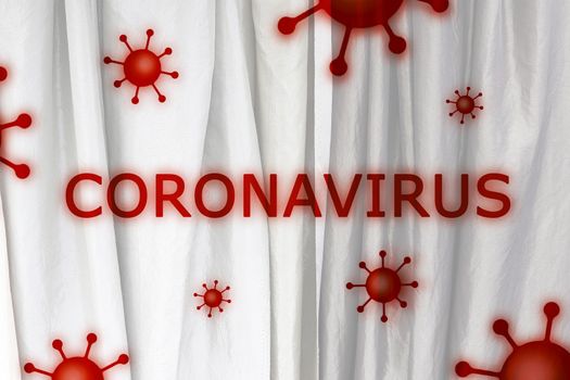 3D-Illustration of COVID-19 and coronavirus texts on a white background.