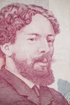 Portrait from a hundred francs banknote