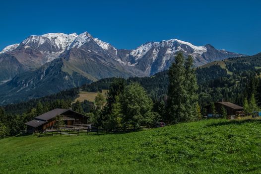 massif du mont blanc vue des communialles,saint gervais,hautz savoie,france
