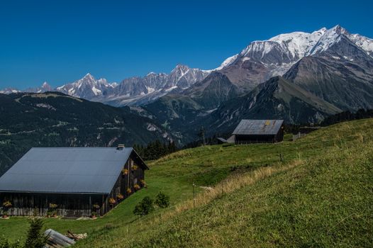 massif du mont blanc vue des communialles,saint gervais,hautz savoie,france