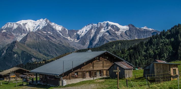 massif du mont blanc vue du grand montaz,saint gervais,haute savoie,france