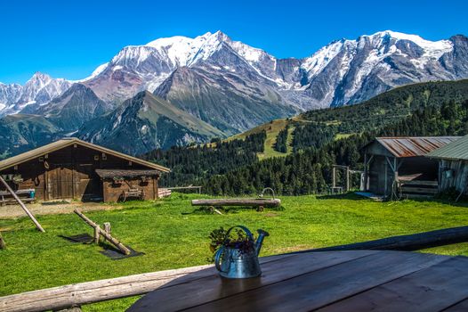 massif du mont blanc vue du grand montaz,saint gervais,haute savoie,france