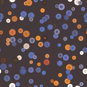 An illustration of some orange and blue buttons texture background seamless