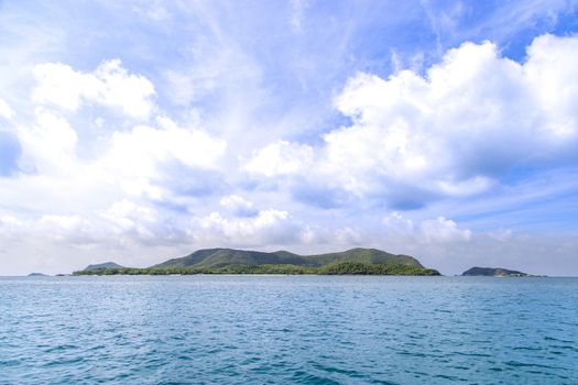 Island on sea with cloud and sky