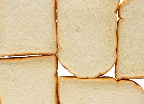 Homemade white bread on white background