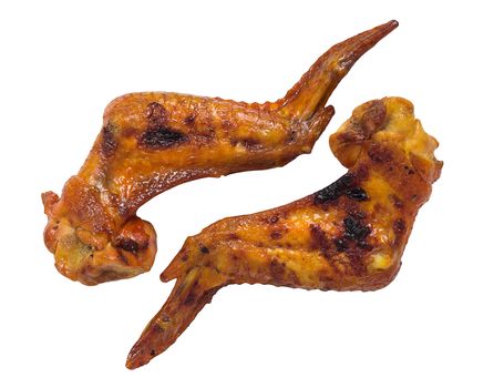 Isolate chicken wings grill on white background