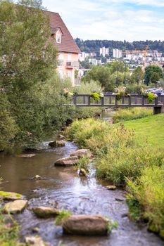 An image of a small river at Nagold Germany