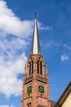 An image of the red sand stone church at Nagold Germany