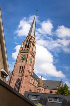 An image of the red sand stone church at Nagold Germany