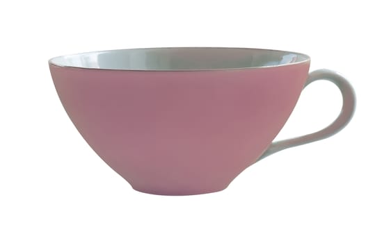 Isolate pink coffee cup on white background