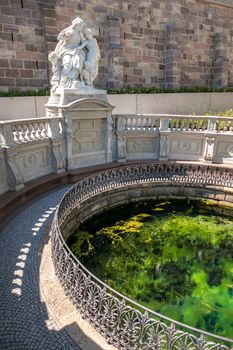 An image of the Danube spring in Donaueschingen Germany