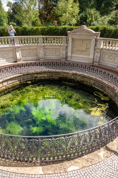 An image of the Danube spring in Donaueschingen Germany