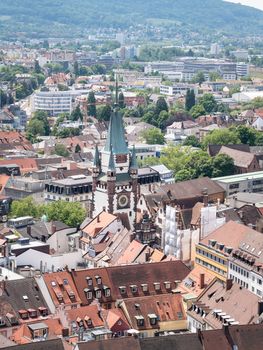 An image of an aerial view over Freiburg