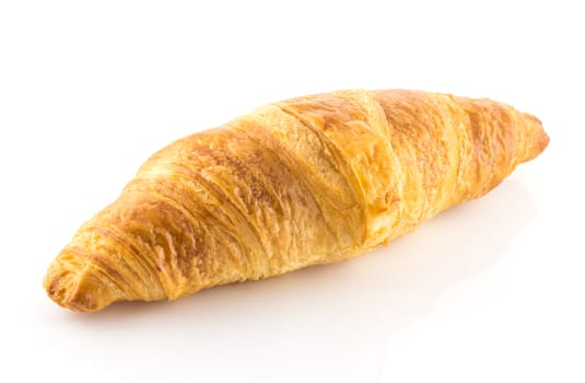 Homemade french croissant isolate on white background 