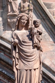 An image of the Mary statue at Freiburg Muenster Germany