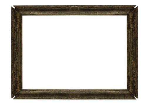 Isolate old photo frame on white background