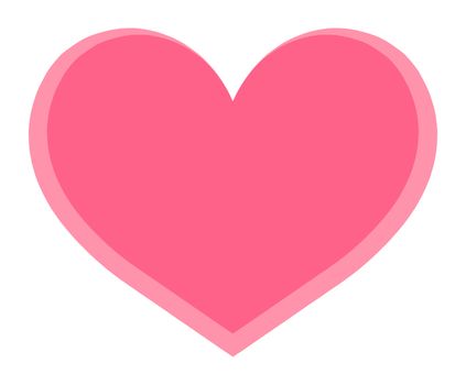 Isolate pink heart on white background, valentine day concept
