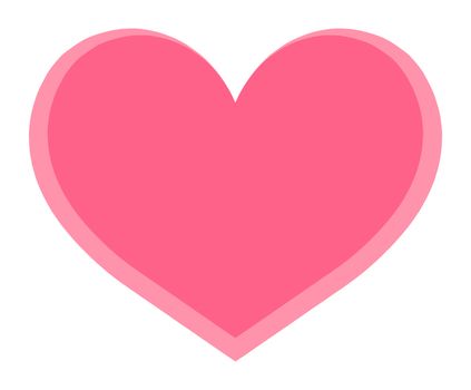 Isolate pink heart on white background, valentine day concept
