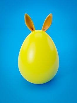 sweet Easter decoration bunny with egg 3D illustration