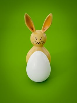 sweet Easter decoration bunny with egg 3D illustration