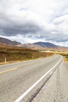 An image of a road to horizon New Zealand south island