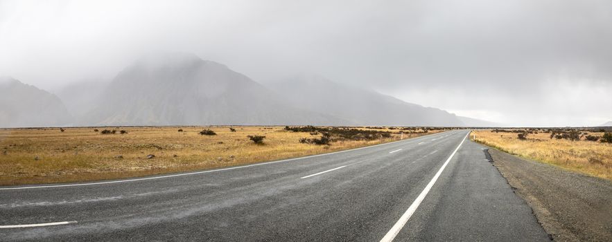 An image of a road to horizon New Zealand south island