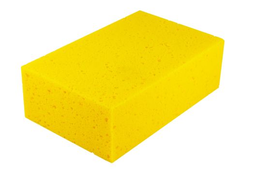 Sponge on white background, Close up yellow sponge