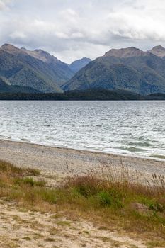 An image of a scenery at Lake Te Anau, New Zealand