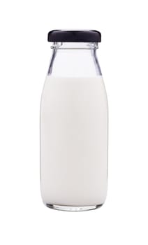 Isolate bottle of fresh milk on white background